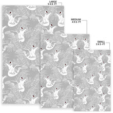 Load image into Gallery viewer, white swan gray background Area Rug
