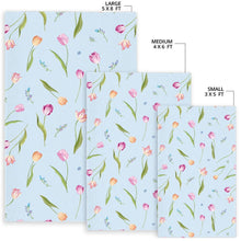 Load image into Gallery viewer, Watercolor Tulips pattern Area Rug
