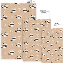 Load image into Gallery viewer, Cute raccoon heart pattern Area Rug
