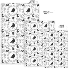 Load image into Gallery viewer, Crows floral wreath rabbit pattern Area Rug
