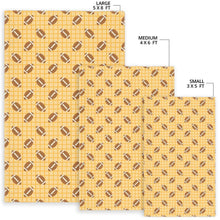 Load image into Gallery viewer, American Football Ball Pattern Yellow Background Area Rug
