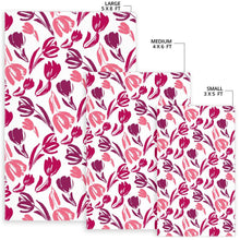 Load image into Gallery viewer, pink sketch tulip pattern Area Rug
