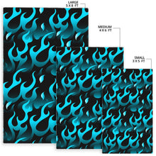 Load image into Gallery viewer, Blue Flame Fire Pattern Background Area Rug

