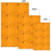Load image into Gallery viewer, Cobweb Spider Web Pattern Orange Background Area Rug
