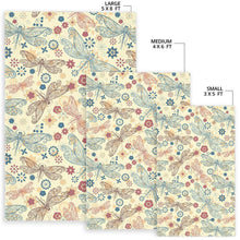 Load image into Gallery viewer, Dragonfly Flower Pattern Area Rug
