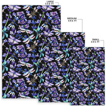 Load image into Gallery viewer, Lavender Dragonfly Pattern Print Design LV03 Area Rugs
