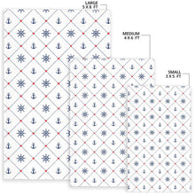 Load image into Gallery viewer, Anchor rudder nautical design pattern Area Rug
