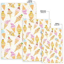 Load image into Gallery viewer, Ice Cream Cone Pattern Background Area Rug
