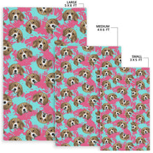 Load image into Gallery viewer, Beagle muzzles turquoise paint splashes pink pattern Area Rug

