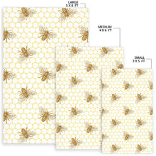 Load image into Gallery viewer, Bee honeycomb seamless design pattern Area Rug
