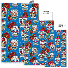 Load image into Gallery viewer, Suger Skull Rose Pattern Area Rug

