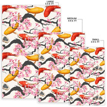 Load image into Gallery viewer, Colorful Koi Fish Carp Fish and Sakura Pattern Area Rug
