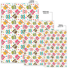 Load image into Gallery viewer, Color cute owl pattern Area Rug
