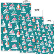 Load image into Gallery viewer, Cute sailboat pattern Area Rug
