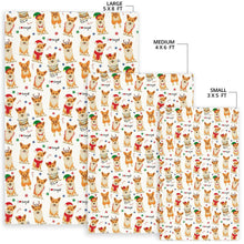 Load image into Gallery viewer, Christmas Corgi Pattern Background Area Rug
