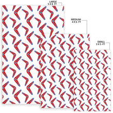 Load image into Gallery viewer, Boomerang Aboriginal Pattern White Background Area Rug
