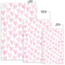 Load image into Gallery viewer, Watercolor pink heart pattern Area Rug
