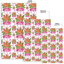 Load image into Gallery viewer, Flamingo Pink Hibiscus Pattern Area Rug
