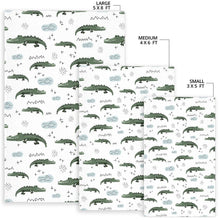 Load image into Gallery viewer, Crocodile Pattern Background Area Rug
