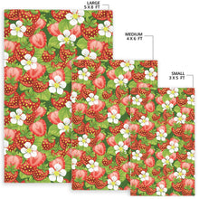 Load image into Gallery viewer, Strawberry Leaves Flower Pattern Area Rug
