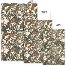 Load image into Gallery viewer, Monkey tropical leaves background Area Rug
