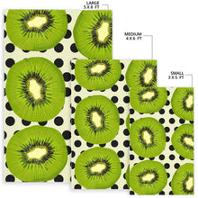 Load image into Gallery viewer, kiwi black dot background Area Rug
