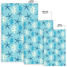 Load image into Gallery viewer, Blue starfish coral reef pattern Area Rug
