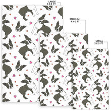Load image into Gallery viewer, Boston terrier dog hearts vector pattern Area Rug
