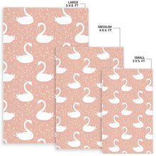 Load image into Gallery viewer, Swan flower light pink background Area Rug

