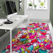 Load image into Gallery viewer, Girly Unicorn Cartoon Pattern Print Area Rug
