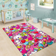 Load image into Gallery viewer, Girly Unicorn Cartoon Pattern Print Area Rug
