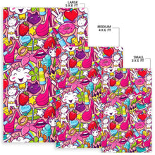 Load image into Gallery viewer, Girly Unicorn Cartoon Pattern Print Area Rug
