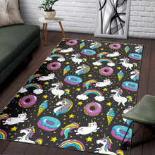 Load image into Gallery viewer, Girly Unicorn Donut Pattern Print Area Rug

