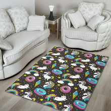 Load image into Gallery viewer, Girly Unicorn Donut Pattern Print Area Rug
