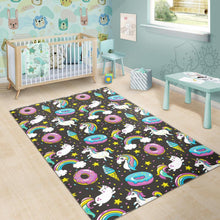 Load image into Gallery viewer, Girly Unicorn Donut Pattern Print Area Rug
