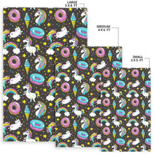 Load image into Gallery viewer, Girly Unicorn Donut Pattern Print Area Rug

