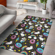 Load image into Gallery viewer, Girly Unicorn Donut Pattern Print Area Rug
