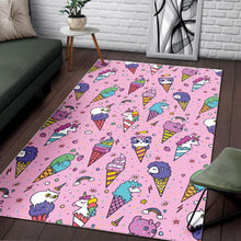 Load image into Gallery viewer, Girly Unicorn Ice Cream Pattern Print Area Rug
