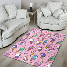 Load image into Gallery viewer, Girly Unicorn Ice Cream Pattern Print Area Rug
