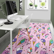 Load image into Gallery viewer, Girly Unicorn Ice Cream Pattern Print Area Rug
