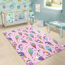 Load image into Gallery viewer, Girly Unicorn Ice Cream Pattern Print Area Rug

