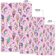 Load image into Gallery viewer, Girly Unicorn Ice Cream Pattern Print Area Rug
