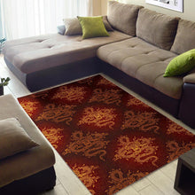 Load image into Gallery viewer, Gold Chinese Dragon Pattern Print Area Rug
