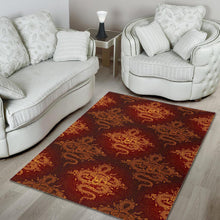 Load image into Gallery viewer, Gold Chinese Dragon Pattern Print Area Rug
