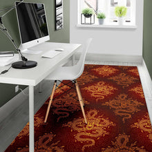 Load image into Gallery viewer, Gold Chinese Dragon Pattern Print Area Rug
