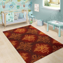 Load image into Gallery viewer, Gold Chinese Dragon Pattern Print Area Rug
