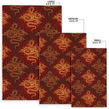 Load image into Gallery viewer, Gold Chinese Dragon Pattern Print Area Rug

