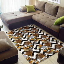 Load image into Gallery viewer, Gold Tropical Skull Pattern Print Area Rug
