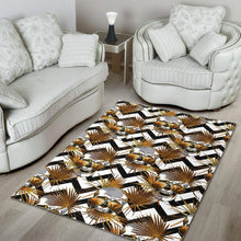 Load image into Gallery viewer, Gold Tropical Skull Pattern Print Area Rug
