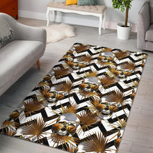 Load image into Gallery viewer, Gold Tropical Skull Pattern Print Area Rug
